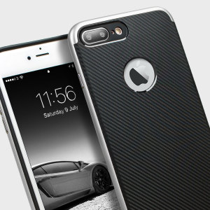 Coque iPhone 7 Plus Olixar X-Duo – Fibres de carbone métallique Argent
