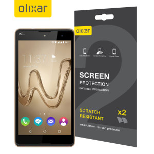 Keep your Wiko Robby screen in pristine condition with this Olixar scratch-resistant screen protector 2-in-1 pack.