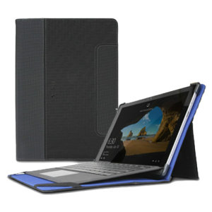 Keep your Microsoft Surface Pro 4 / 3 protected while travelling with the Tactical Folio Case from Maroo in black / blue. With a built-in stand, you'll be able to view your Surface Pro at angles up to 140 degrees.