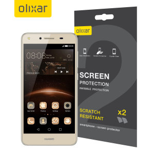 Keep your Huawei Y5II screen in pristine condition with this Olixar scratch-resistant screen protector 2-in-1 pack.