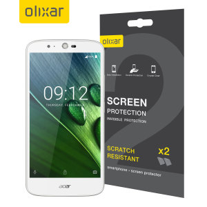 Keep your Acer Liquid Zest screen in pristine condition with this Olixar scratch-resistant screen protector 2-in-1 pack.