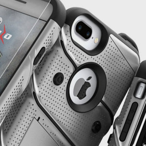 Equip your Apple iPhone 7 Plus with military grade protection and superb functionality with the ultra-rugged Bolt case in grey and black from Zizo. Coming complete with a handy belt clip and integrated kickstand.