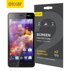 Keep your Wiko Highway Signs's screen in pristine condition with this Olixar scratch-resistant screen protector 2-in-1 pack.