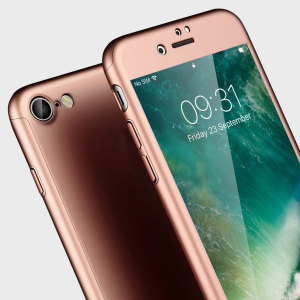 Full front, back and screen protection is as easy as 1-2-3 with the Olixar X-Trio in rose gold. With a slimline shell for the back and front that clips together seamlessly and a tempered glass screen protector, your iPhone 7 is fully encased and safe.