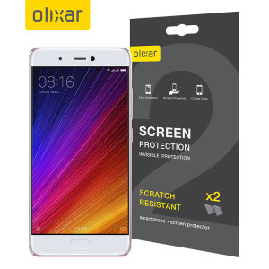 Keep your Xiaomi Mi 5s screen in pristine condition with this Olixar scratch-resistant screen protector 2-in-1 pack.