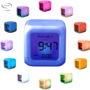 The Mayhem Aurora alarm clock offers a fun, fresh way to wake up in the morning. Touch the surface of this timepiece and it lights up in an array of different colours depending on the hour. It also displays the date, day of the week and alarm time.