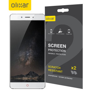 Keep your ZTE Nubia Z11's screen in pristine condition with this Olixar scratch-resistant screen protector 2-in-1 pack.