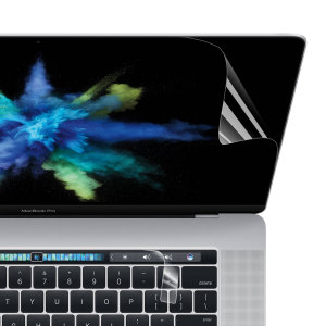 Keep your MacBook 15's main display and OLED Touch Bar in pristine condition with this Olixar scratch-resistant screen protector pack. The complete solution for protecting both your MacBook's display and the Touch Bar.