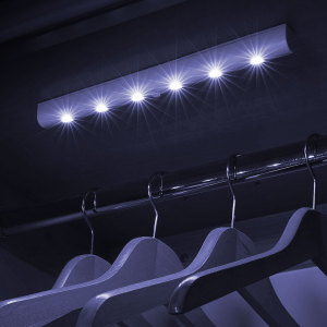 Bring light to even the darkest corners of any room with this strip of 6 motion sensitive super-bright LED lights. Two mounting fixture options and an ultra-compact size ensure this light strip is perfect for anywhere that needs to be illuminated.