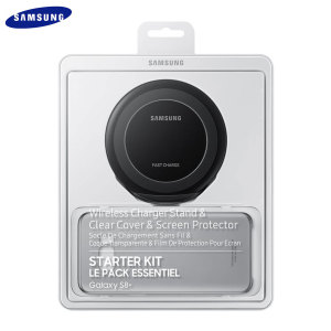 This essential starter pack from Samsung contains three accessories for your Samsung Galaxy S8 Plus no serious smartphone owner should be without - a Qi wireless charging stand, durable clear cover and screen protector.