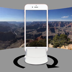 Perfect for budding photographers, this rotating holder can be used to mount your smartphone or tablet to capture perfect panoramic shots and sweeping wide angled videos. No batteries needed and its small size makes it very portable.