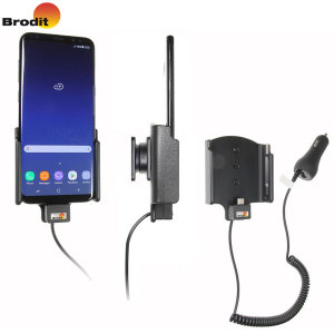 Charge and use your Samsung Galaxy S8 in your vehicle with this Brodit active holder with tilt swivel. Conveniently docking your phone, the Brodit Active Holder allows you to use heavy battery consuming apps while you drive.