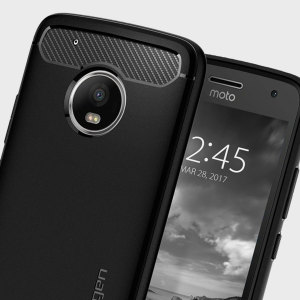 Meet the newly designed rugged armor case for the Motorola Moto G5 Plus. Made from flexible, rugged TPU and featuring a mechanical design, including a carbon fibre texture, the rugged armor tough case in black keeps your phone safe and slim.