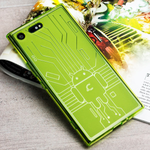 Keep your Sony Xperia XZ Premium protected from damage with this Android-circuitry inspired, durable clear TPU case in green by Cruzerlite.