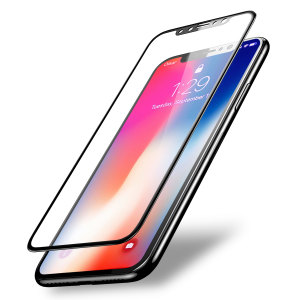 This 2 pack of ultra-thin full cover curved tempered glass screen protectors for the iPhone X from Olixar offers toughness, high visibility and sensitivity all in one package. Features complete edge to edge screen protection for black phones.