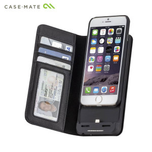 Case-Mate Leather Wallet iPhone 6S/6 Charging Case - Black