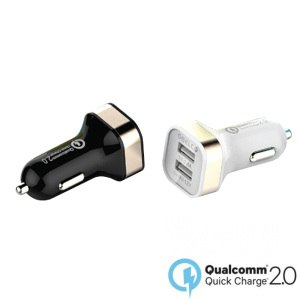 Dual USB Qualcomm Quick Charge 2.0 Car Charger - Black
