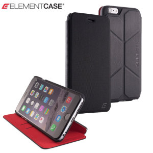 ElementCase Soft-Tec iPhone 6 Plus Wallet Stand Case - Black / Red