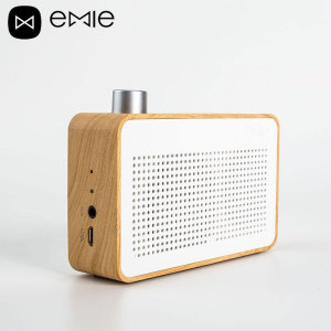 Emie Vintage Radio-Style Wooden Bluetooth Speaker