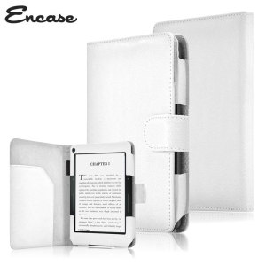 Encase Leather-Style Amazon Kindle Voyage Folio Case - White