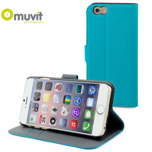 Muvit Wallet Folio iPhone 6 Plus Case and Stand - Turquoise