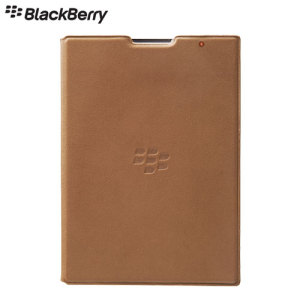 Official BlackBerry Passport Leather Flip Case - Brown