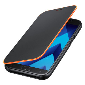 Official Samsung Galaxy A5 2017 Neon Flip Wallet Cover - Black