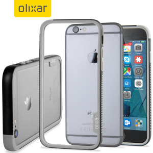 Olixar FlexiFrame iPhone 6S Bumper Case - Black / Grey