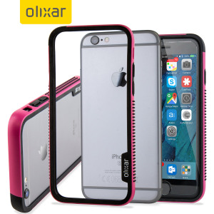 Olixar FlexiFrame iPhone 6S Bumper Case - Hot Pink