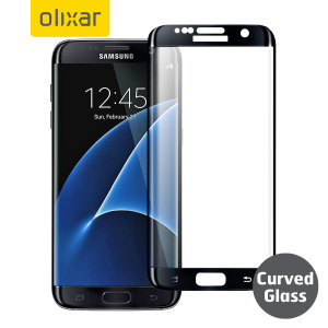 Olixar Samsung Galaxy S7 Edge Curved Glass Screen Protector - Black