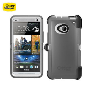 Otterbox Defender Series for HTC One - White/Silver