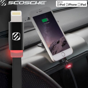 Scosche FlatOut LED Lightning Tangle-Free 6 inch Cable - Black