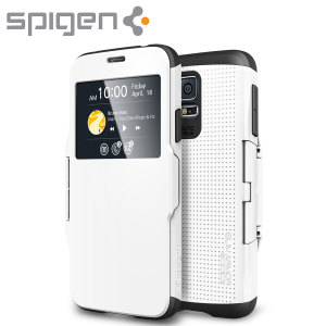 Spigen Samsung Galaxy S5 Slim Armor View Case - Smooth White