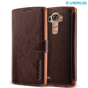 Verus Dandy LG G4 Leather-Style Wallet Case - Brown