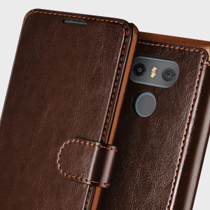 The VRS Design Dandy Wallet Case in dark brown for the LG G6 comes ...