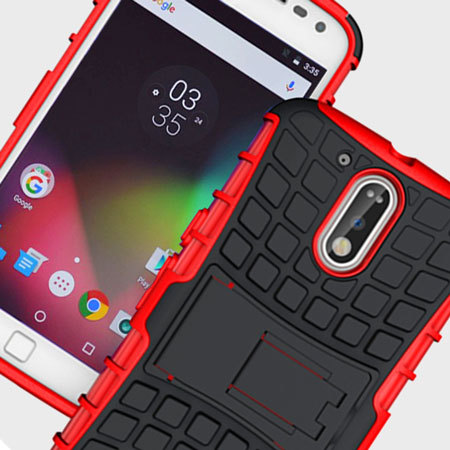 Olixar ArmourDillo Moto G4 Plus Protective Case Red