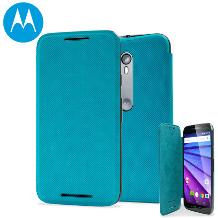 Official Motorola Moto G 3rd Gen Flip Shell Cover - Turquoise