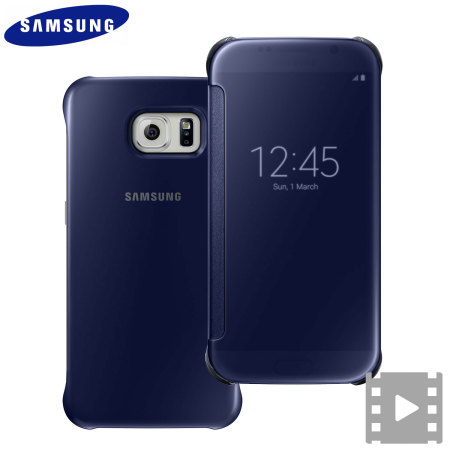 Official Samsung Galaxy S6 Clear View Cover Case - Dark Blue