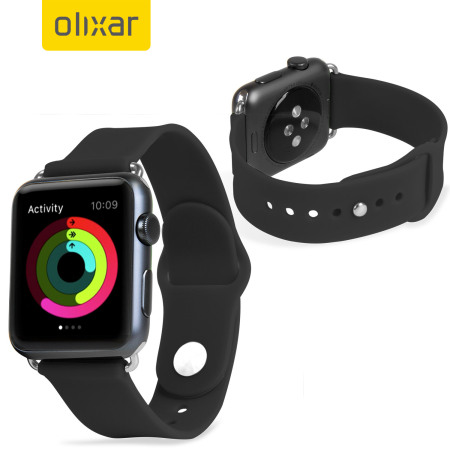 Soft Silicone Rubber Apple Watch Sport Strap - 42mm - Black