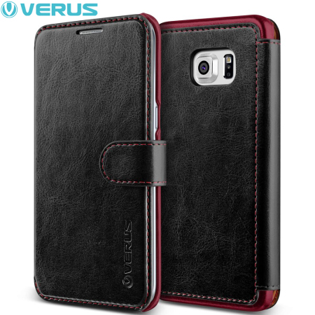 Verus Dandy Leather-Style Samsung Galaxy S6 Edge+ Wallet Case - Black