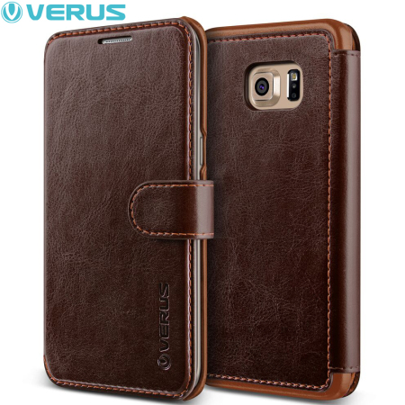 Verus Dandy Leather-Style Samsung Galaxy S6 Edge+ Wallet Case - Brown