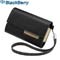 BlackBerry Horizontal Leather Pouch - Black / Tan - ASY-15476-001