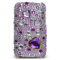 iPod Touch 2/3G Diamante Back Cover - Purple Hearts
