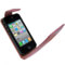 iPhone 4 Leather Flip Case - Pink