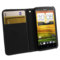 Leather Style Wallet Case for HTC One X - Black