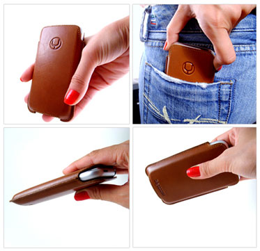 Beyza SlimLine Vertikal Ledertasche für Apple iPhone 3G