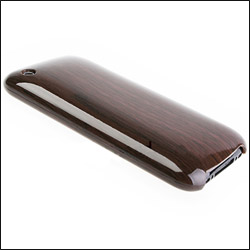 iPhone 3GS / 3G Wooden Style Back Case - Dark Wood