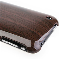 iPhone 3GS / 3G Wooden Style Back Case - Dark Wood