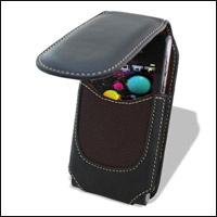 SmartEdge Leather Vertical Pouch Case - Sony Ericsson Satio - Black