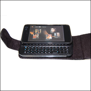 Nokia N900 Leather Flip Case - Black